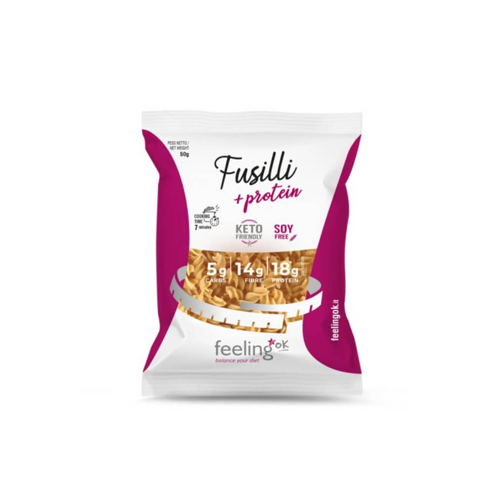 Pasta proteica tipo Fusilli paquete 50g FeelingOk