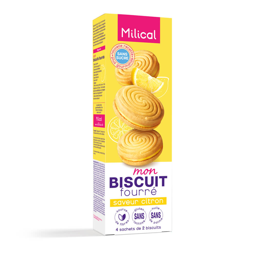 Milical Mon biscuit fourré citron boîte de 8