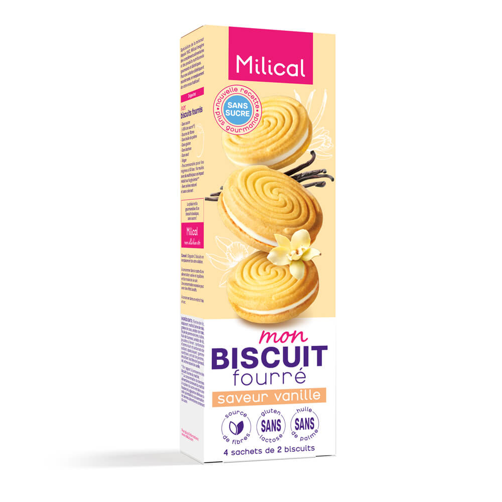 Milical Mon Biscuit fourré saveur vanille boîte de 8