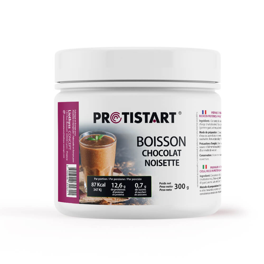 Boisson protéinée Chocolat Noisette Pot 300g PROTISTART