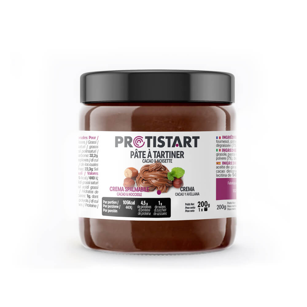 Crema Proteica de Cacao y Avellanas bote 300 g PROTISTART